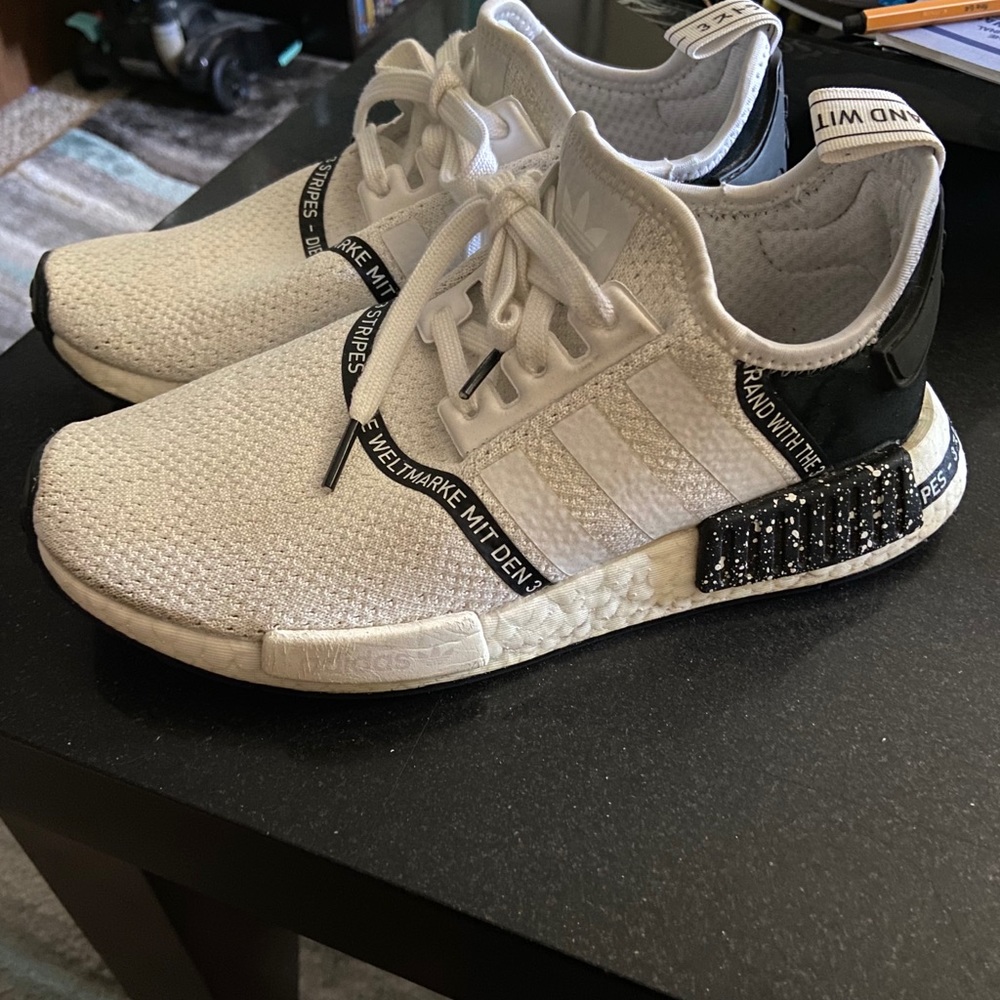 Adidas NMD R1 White & Black Sneakers